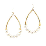 107878, PEARL ACCENT BEADED TEARDROP DANGLE EARRING