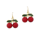 107499, CHERRY CRYSTAL FIREBALL DANGLE EARRING