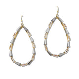 108531, TEARDROP SHAPE RHINESTONE ACCENT DANGLE EARRING