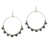 108532, GEOMETRIC GLASS BEADED ROUND DANGLE EARRING
