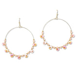 108532, GEOMETRIC GLASS BEADED ROUND DANGLE EARRING