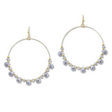 108532, GEOMETRIC GLASS BEADED ROUND DANGLE EARRING
