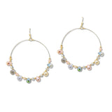108532, GEOMETRIC GLASS BEADED ROUND DANGLE EARRING