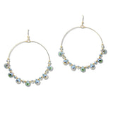 108532, GEOMETRIC GLASS BEADED ROUND DANGLE EARRING