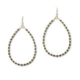 108549, DAINTY CUBIC ZIRCONIA BEADED TEARDROP DANGLE EARRING