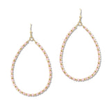 108549, DAINTY CUBIC ZIRCONIA BEADED TEARDROP DANGLE EARRING