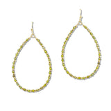 108549, DAINTY CUBIC ZIRCONIA BEADED TEARDROP DANGLE EARRING