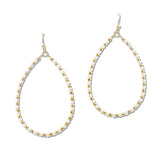 108549, DAINTY CUBIC ZIRCONIA BEADED TEARDROP DANGLE EARRING