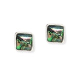 107171, GEOMETRIC ABALONE STUD EARRING