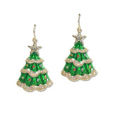 108032, GLITTER CHRISTMAS TREE DANGLE EARRING