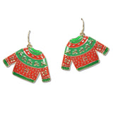 108028, CHRISTMAS UGLY SWEATER DANGLE EARRING