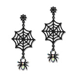 108420, HALLOWEEN SPIDER WEB DANGLE EARRING