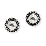 107167, WESTERN BALL TEXTURED ROUND STUD EARRING