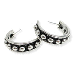 107165, WESTERN BALL TEXTURED ROUND HOOP EARRING