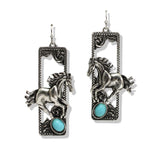 107301, WESTERN HORSE ENGRAVED DANGLE EARRING