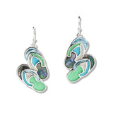 107524, FLIP FLOP ABALONE ABSTRACT GLASS DANGLE EARRING