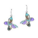 108021, BUTTERFLY ABSTRACT GLASS DANGLE EARRING