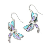 107787, GARDEN DRAGONFLY ABSTRACT GLASS ACCENT DANGLE EARRING