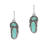 108477, FLIP FLOPS SEA GLASS ACCENT DANGLE EARRING