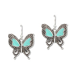 108479, BUTTERFLY SEA GLASS ACCENT DANGLE EARRING
