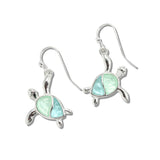 107789, SEA TURTLE SEA GLASS DANGLE EARRING