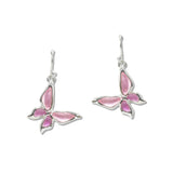 108019, BUTTERFLY SEA GLASS STONE ACCENT DANGLE EARRING