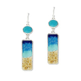 108475, OCEAN SAND THEME BAR DANGLE EARRING