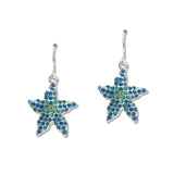 108025, STARFISH PAVE RHINESTONE DANGLE EARRING