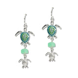 108023, SEA TURTLE PAVE RHINESTONE DANGLE EARRING
