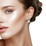 108356, CHRISTMAS REINDEER SNOWMAN PEARL RHINESTONE 3 PAIR STUD EARRING SET