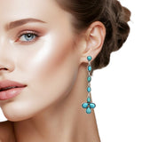107792, WESTERN TURQUOISE STONE DROP DANGLE EARRING