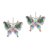 108482, BUTTERFLY CRYSTAL RHINESTONE ACCENT DANGLE EARRING