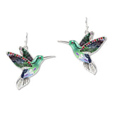 108481, HUMMINGBIRD CRYSTAL RHINESTONE ACCENT DANGLE EARRING