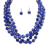 108485, AGATE BEADED MULTI LAYERED NECKLACE