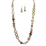 108697, 32" SEMI PRECIOUS STONE WITH GLASS BEADED LONG NECKLACE