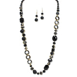 108697, 32" SEMI PRECIOUS STONE WITH GLASS BEADED LONG NECKLACE