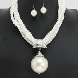 108368, BOLD PEARL CHARM  PEARL STRAND NECKLACE