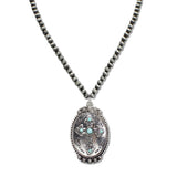 107976, WESTERN CROSS ACCENT PENDANT WITH NAVAJO BEADED NECKLACE