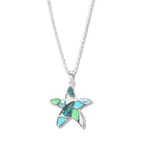 107805, STARFISH ABSTRACT GLASS ACCENT PENDANT NECKLACE