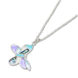 108427, BUTTERFLY ABSTRACT GLASS PENDANT NECKLACE