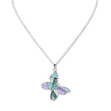 108427, BUTTERFLY ABSTRACT GLASS PENDANT NECKLACE