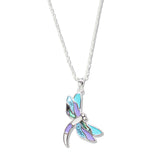 107808, GARDEN DRAGONFLY ABSTRACT GLASS ACCENT PENDANT NECKLACE