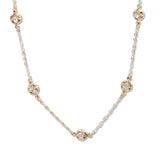 107880, DAINTY CLOVER ACCENT STATION NECKLACE