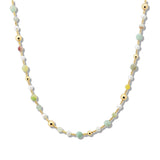 107515, AGATE STONE WITH FRESHWATER PEARL BEADED NECKLACE