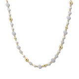 107515, AGATE STONE WITH FRESHWATER PEARL BEADED NECKLACE