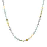 107341, SQUARE AGATE STONE ACCENT GLASS BEADED NECKLACE