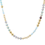 107757, AGATE STONE WITH WOOD BEADED NECKLACE