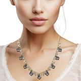 108638, GEOMETRIC CRYSTAL GLASS CHARM NECKLACE