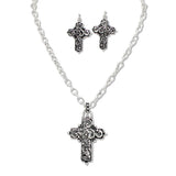 108666, WESTERN FILIGREE CROSS PENDANT NECKLACE
