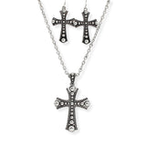 107162, CROSS BALL TEXTURED PENDANT NECKLACE